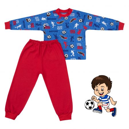 ESITO Chlapecké pyžamo Fotbal vel. 116 - 122 - červená / 116 Barva: Červená, Velikost: 122