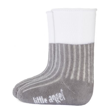 Little Angel Ponožky froté Outlast® - tm.šedá/bílá Velikost: 10-14 | 7-9 cm