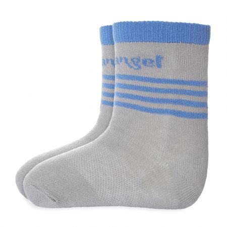 Little Angel Ponožky tenké protiskluz Outlast® - tm.šedá/modrá Velikost: 15-19 | 10-13 cm