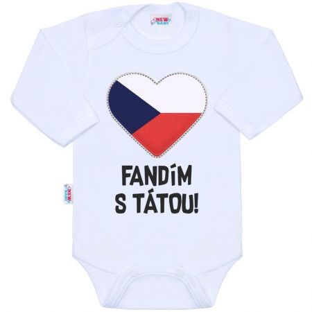 Body s potiskem New Baby Fandím s tátou bílé 56 (0-3m)