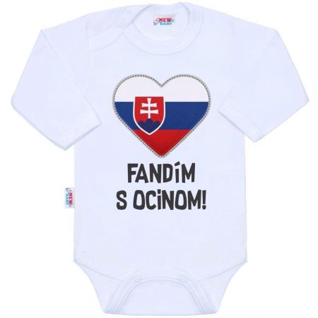 Body s potiskem New Baby Fandím s ocinom bílé 68 (4-6m)