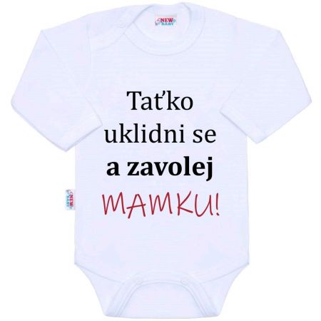 Body s potiskem New Baby a zavolej MAMKU! 80 (9-12m)