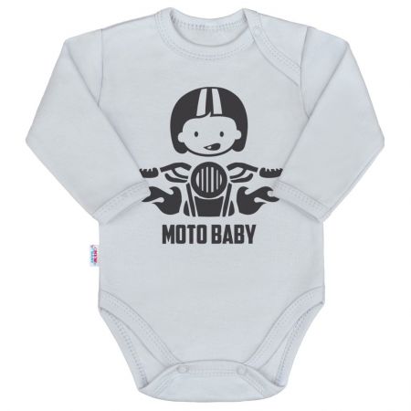 Body s potiskem New Baby Moto baby šedé 86 (12-18m)