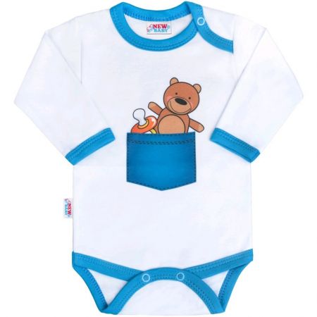 Body s potiskem New Baby medvídek v kapse 74 (6-9m)