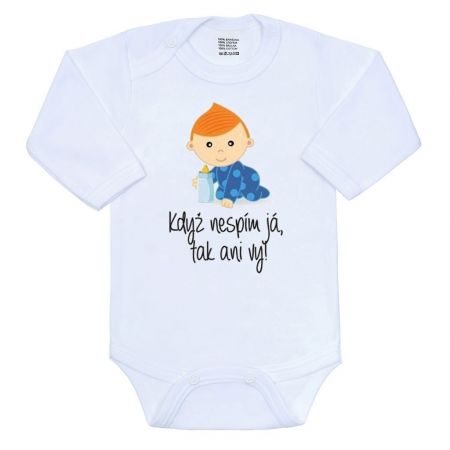 Body s potiskem New Baby Když nespím já, tak ani vy 56 (0-3m)