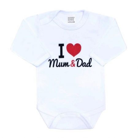 Body s potiskem New Baby I Love Mum and Dad 80 (9-12m)