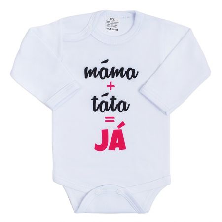 Body s potiskem New Baby máma plus táta rovná se JÁ 80 (9-12m)