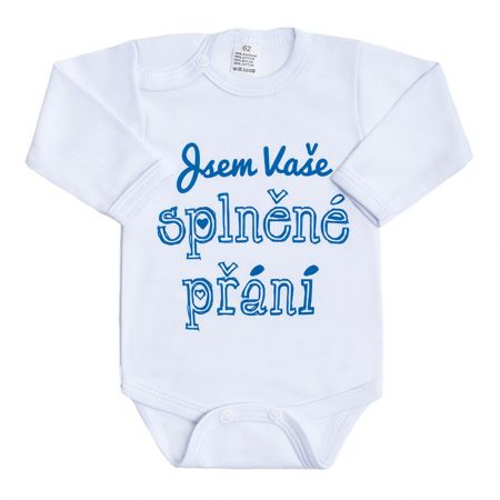 Body s potiskem New Baby Jsem Vaše splněné přání 80 (9-12m)