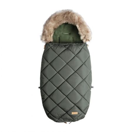 BEZTROSKA - fusak-kožešina 110cm, olive (6-36)/L