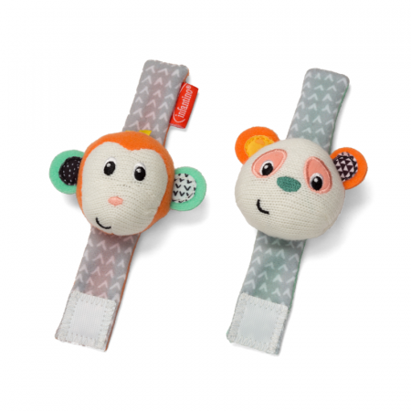 INFANTINO - Chrastítka na ruku Opička & Panda