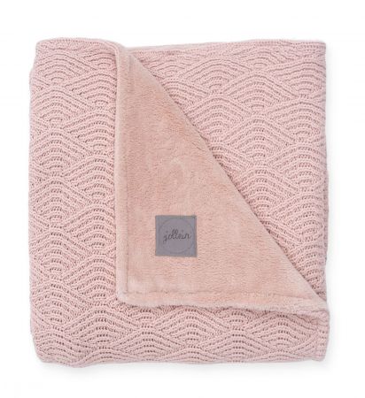 Jollein Deka 75x100cm River knit pale pink/coral fleece