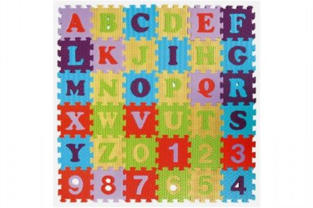 SMT Creatoys Pěnové puzzle abeceda a čísla 36 ks 15x15x1 cm