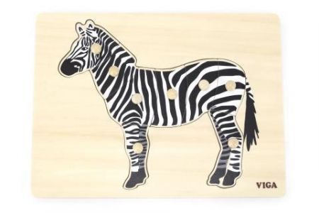 Viga Dřevěná montessori vkládačka - zebra